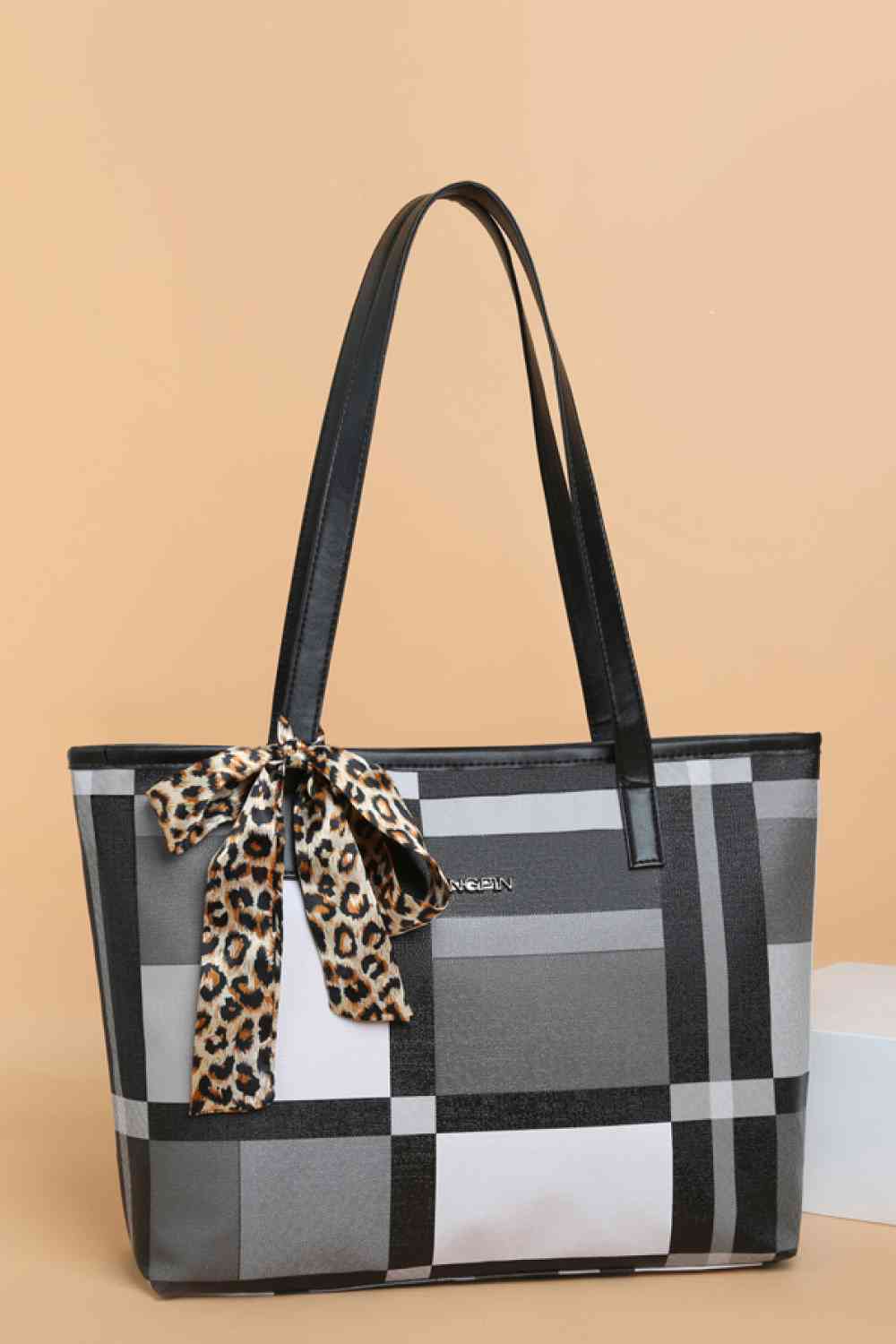 Adored Color Block Tie Detail PU Leather Tote Bag - Just Enuff Sexy