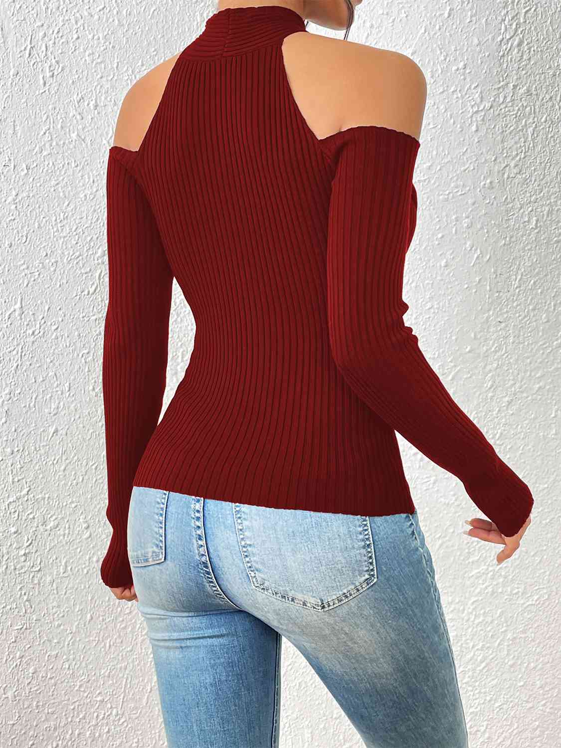 Crisscross Cold-Shoulder Knit Top - Just Enuff Sexy