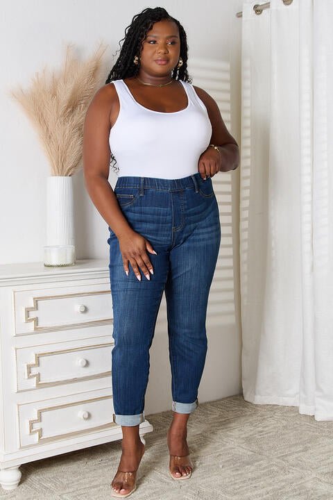 Judy Blue Full Size Skinny Cropped Jeans - Just Enuff Sexy
