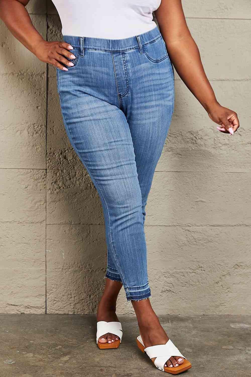 Judy Blue Janavie Full Size High Waisted Pull On Skinny Jeans - Just Enuff Sexy