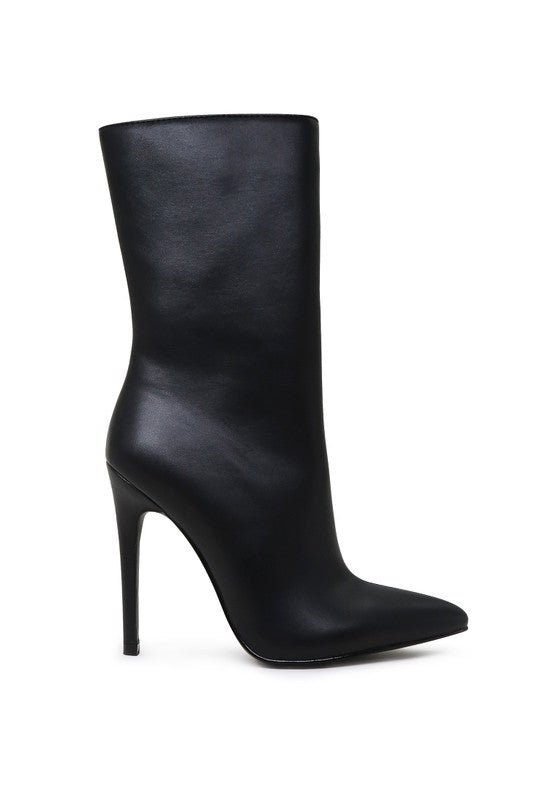 MICAH POINTED STILETTO HIGH ANKLE BOOTS - Just Enuff Sexy