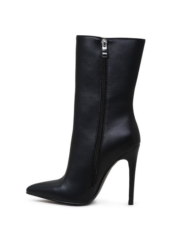 MICAH POINTED STILETTO HIGH ANKLE BOOTS - Just Enuff Sexy