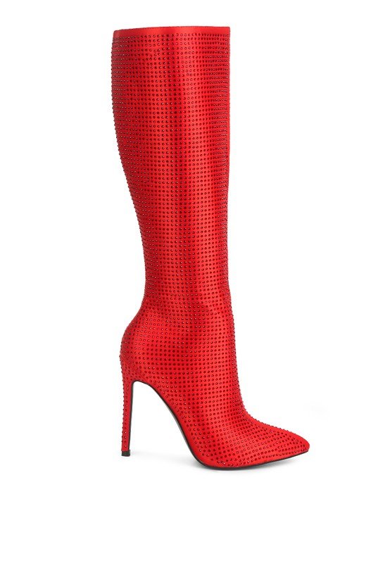 PIPETTE Diamante Set High Heeled Calf Boot - Just Enuff Sexy