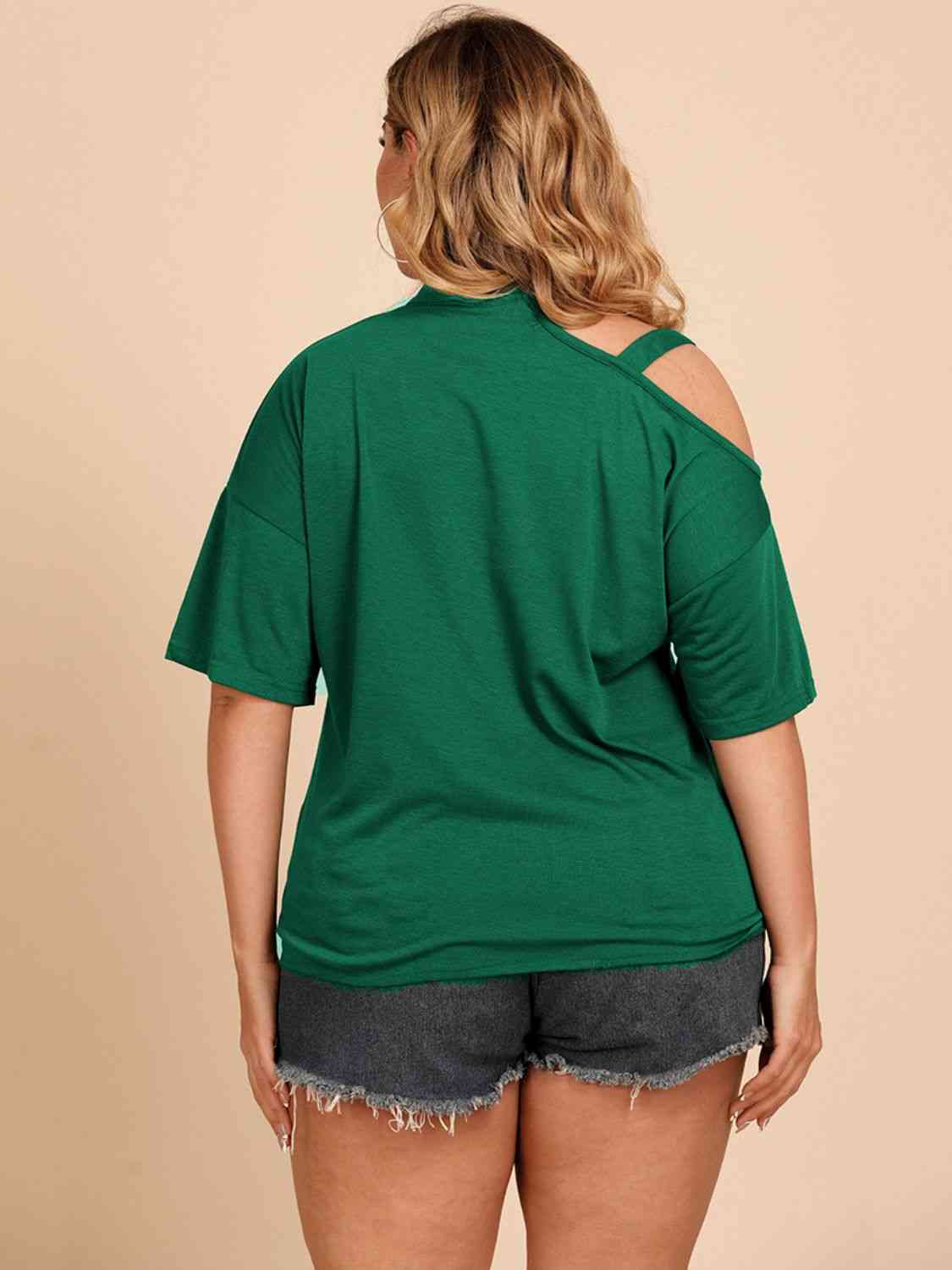 Plus Size Tied Cold-Shoulder Tee Shirt - Just Enuff Sexy