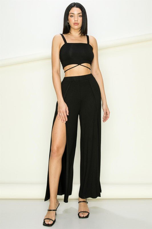 Secret Lover Crop-Top and Pants Set - Just Enuff Sexy