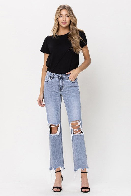 Super High Rise 90's Straight Crop Jeans - Just Enuff Sexy