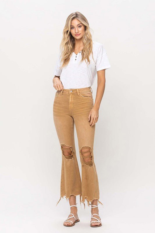 Vintage High Rise Distressed Flare Jeans - Just Enuff Sexy