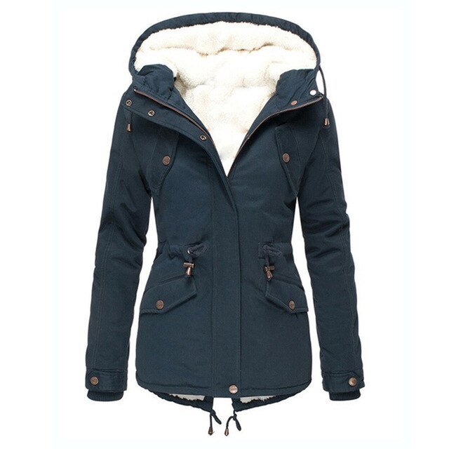 Women's Plus Size Solid Color Down Coat - Just Enuff Sexy