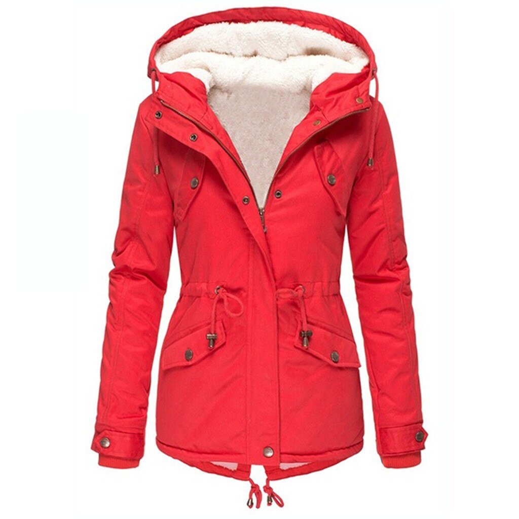 Women's Plus Size Solid Color Down Coat - Just Enuff Sexy