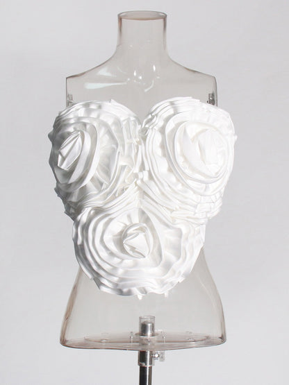 Flower Style Small Strapless Top
