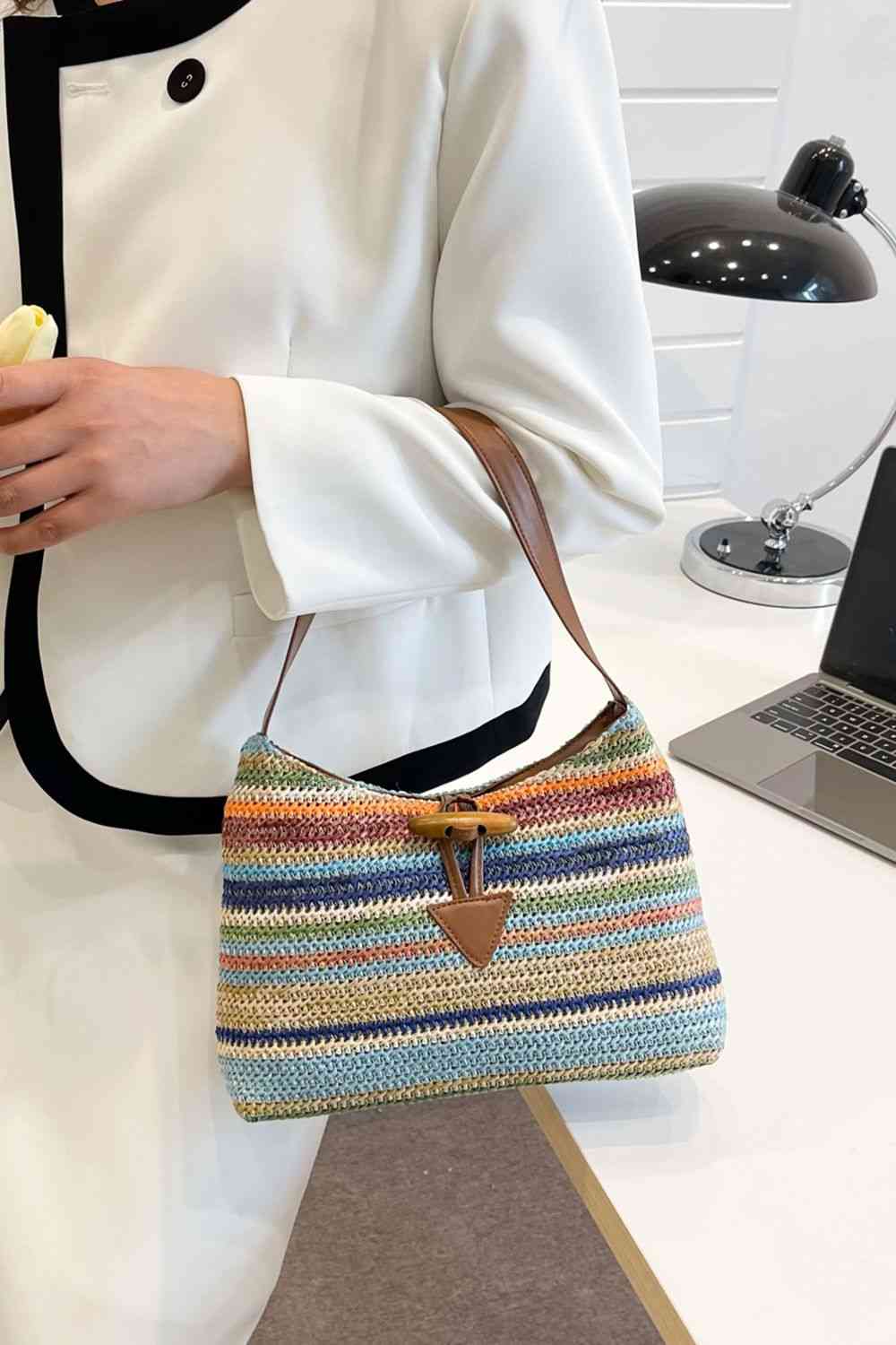 Adored Multicolored Straw Shoulder Bag - Just Enuff Sexy