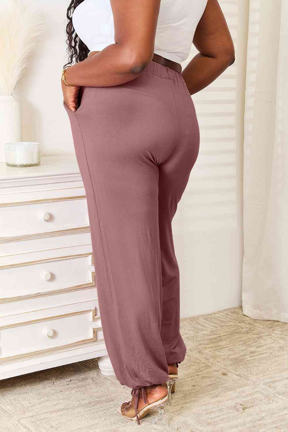 Basic Bae Full Size Soft Rayon Drawstring Waist Pants with Pockets - Just Enuff Sexy