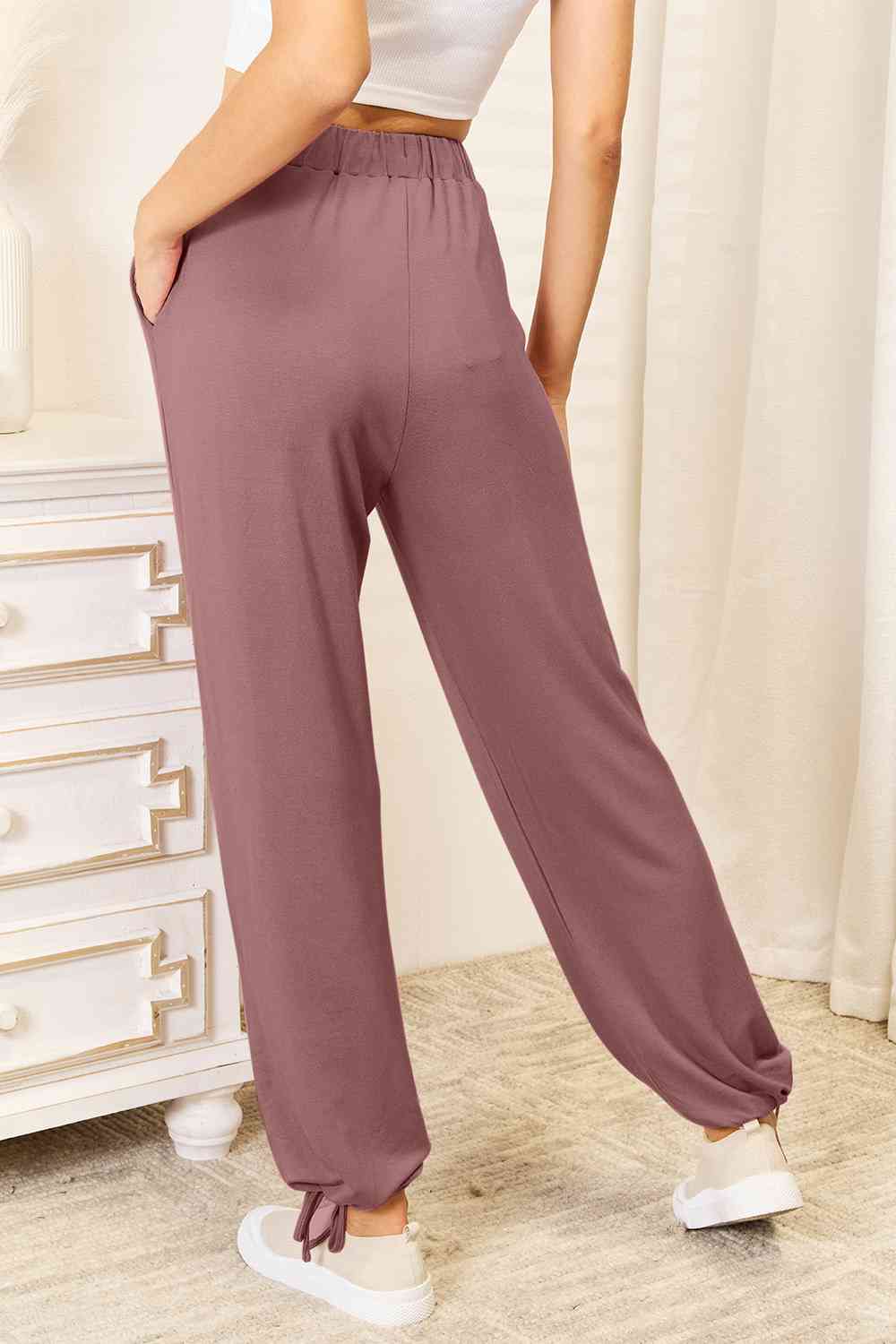Basic Bae Full Size Soft Rayon Drawstring Waist Pants with Pockets - Just Enuff Sexy
