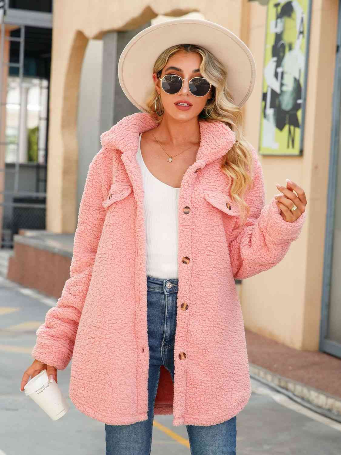Button Down Collared Coat - Just Enuff Sexy