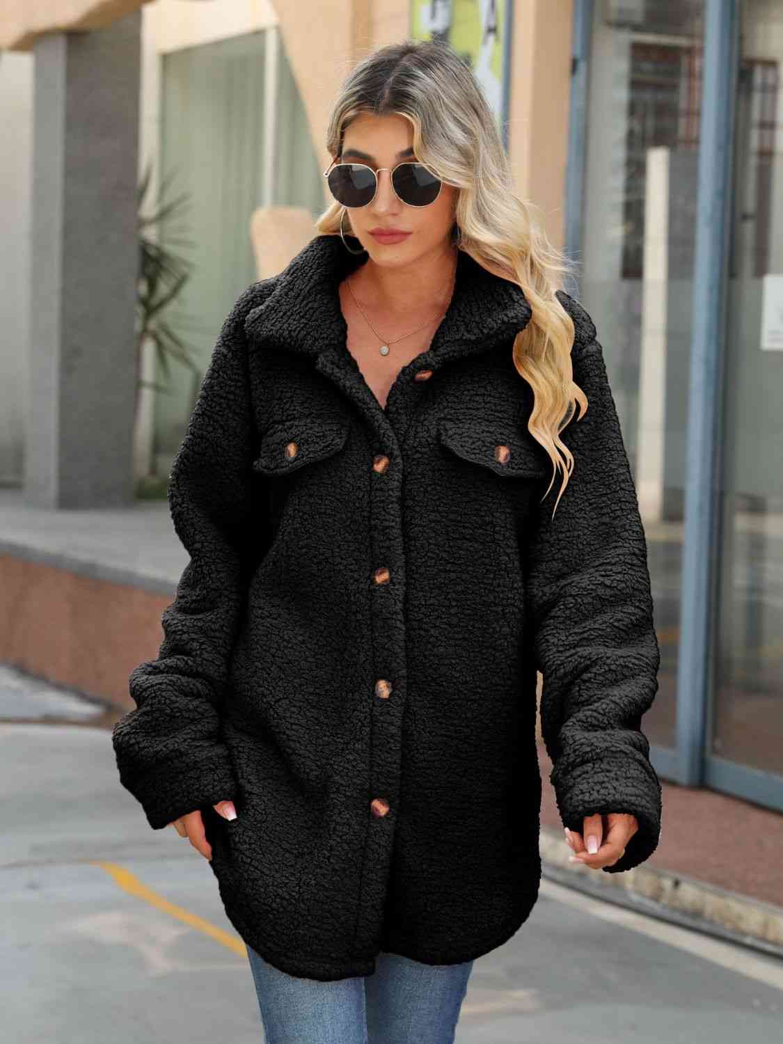 Button Down Collared Coat - Just Enuff Sexy