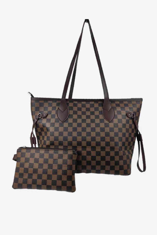 Checkered PVC Two-Piece Bag Set - Just Enuff Sexy