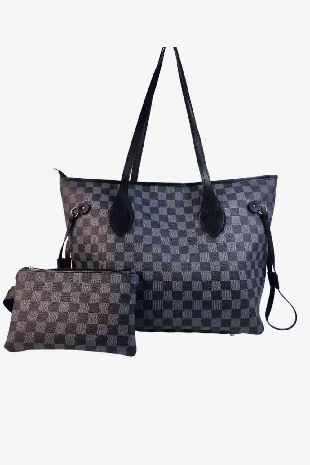 Checkered PVC Two-Piece Bag Set - Just Enuff Sexy