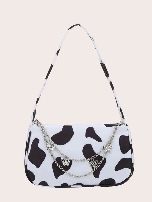 Cow Print Butterfly Charm Shoulder Bag - Just Enuff Sexy