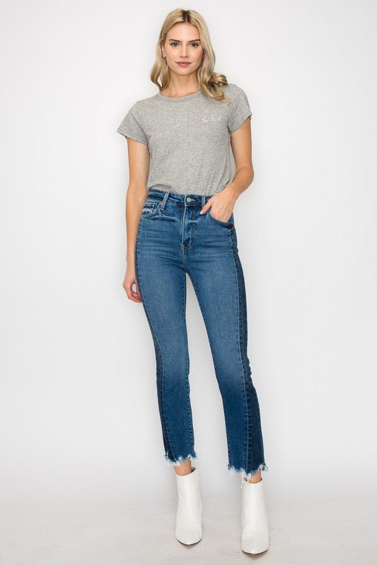 HIGH RISE SLIM STRAIGHT JEANS - Just Enuff Sexy