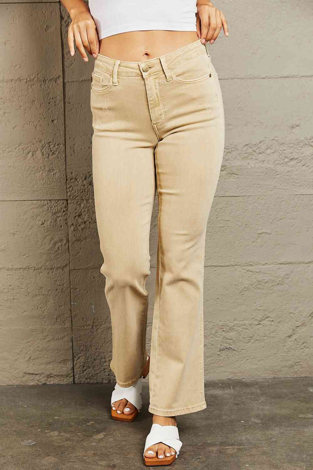 Judy Blue Cailin Full Size Mid Rise Garment Dyed Bootcut Jeans - Just Enuff Sexy