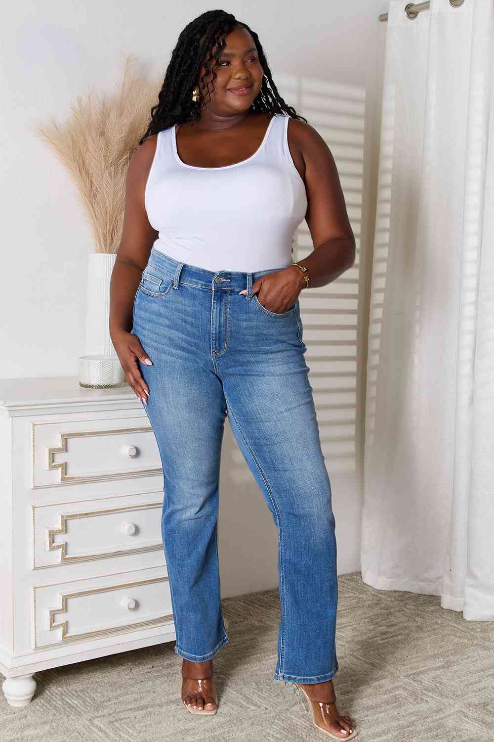Judy Blue Full Size Bootcut Jeans with Pockets - Just Enuff Sexy