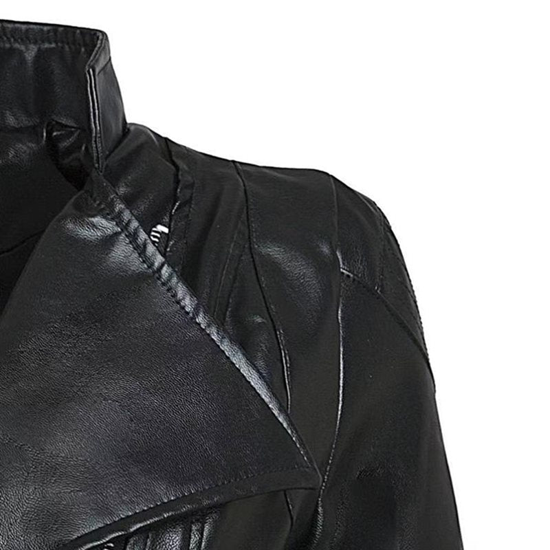 Ladies Plus Size Black Faux Leather Zipper Jacket - Just Enuff Sexy