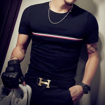 Men's Casual Patchwork Short Sleeve Shirt - Just Enuff Sexy