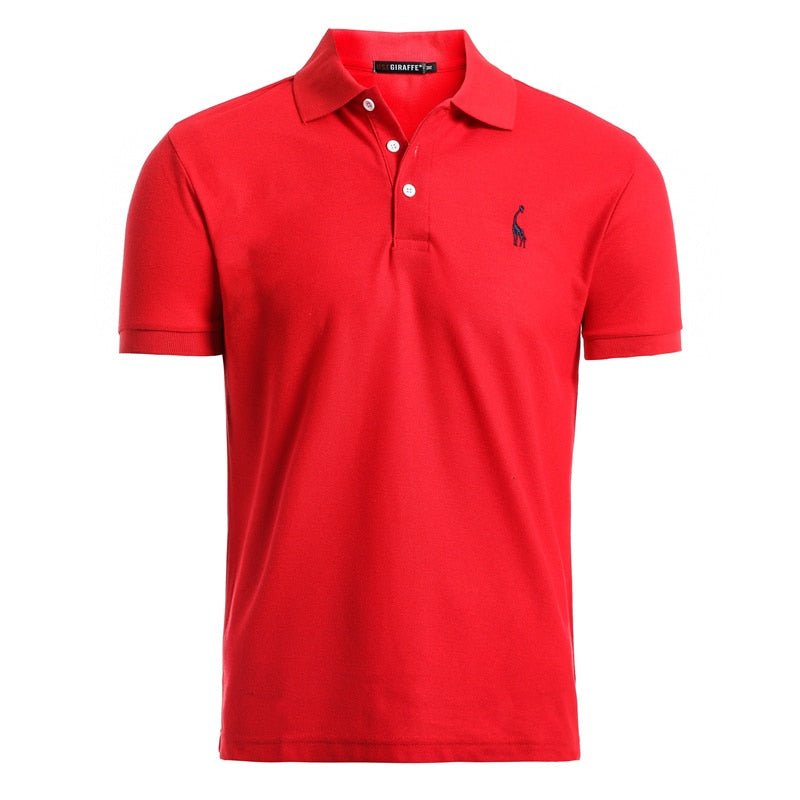 Men's Deer Embroidered Cotton Polo Shirt - Just Enuff Sexy