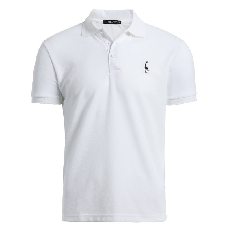 Men's Deer Embroidered Cotton Polo Shirt - Just Enuff Sexy