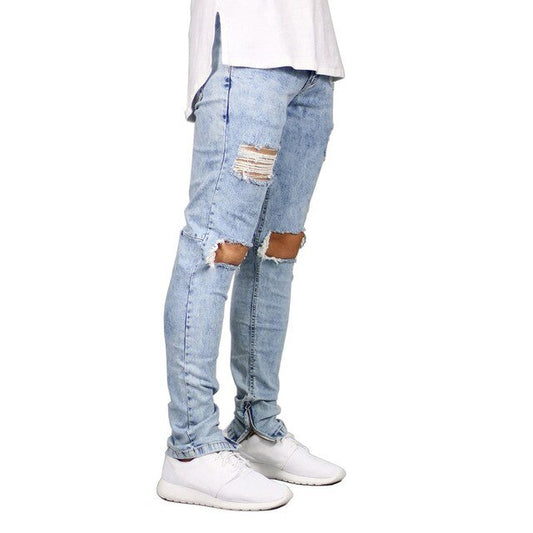Men's Destroyed Ripped Skinny Jeans - Just Enuff Sexy