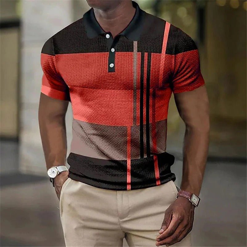 Men's Short Sleeve Printed Polo Shirt - Just Enuff Sexy