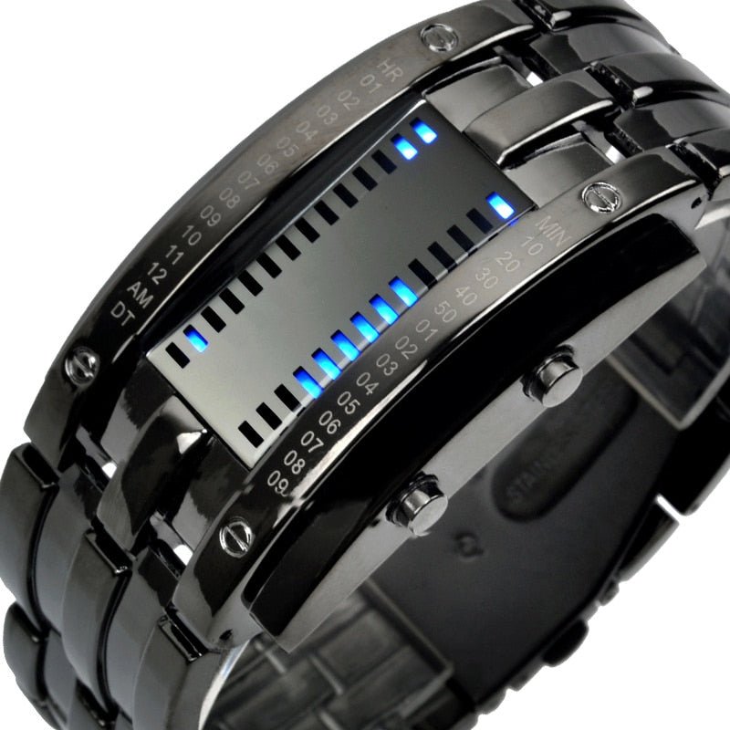 Men's SKMEI 0926 Creative Sport Stainless Steel Strap LED Display Watch - Just Enuff Sexy