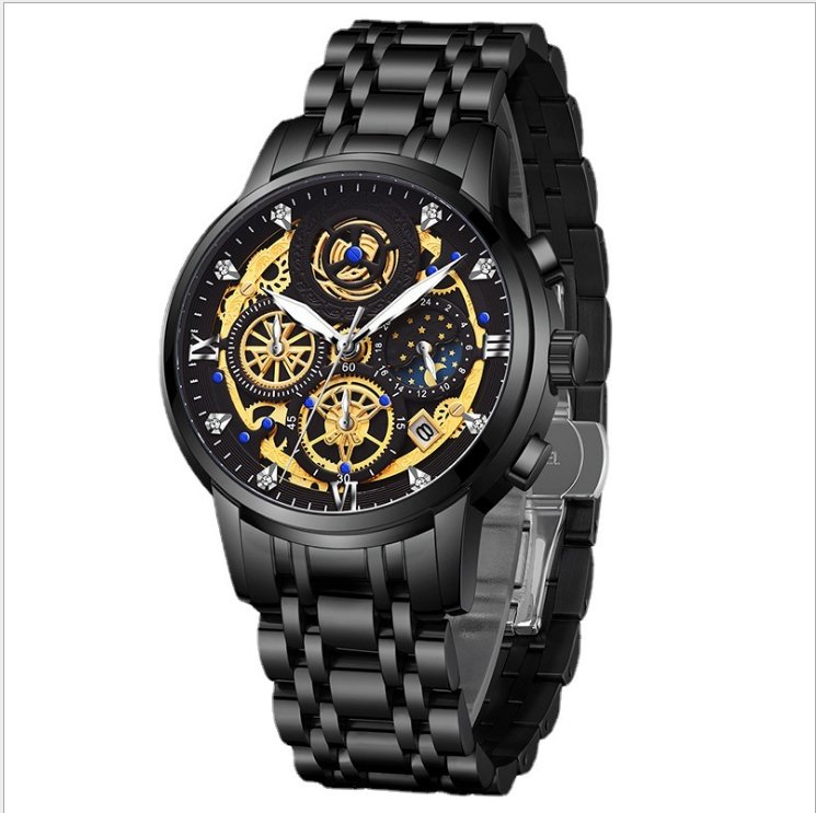 Men's Weston Black Technology Hollow Out Carved Quartz Watch - Just Enuff Sexy