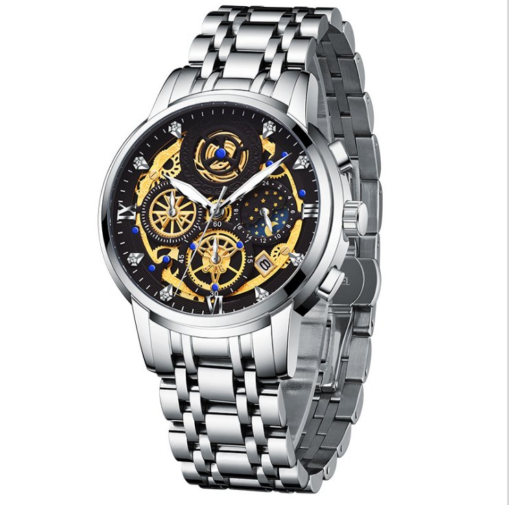 Men's Weston Black Technology Hollow Out Carved Quartz Watch - Just Enuff Sexy