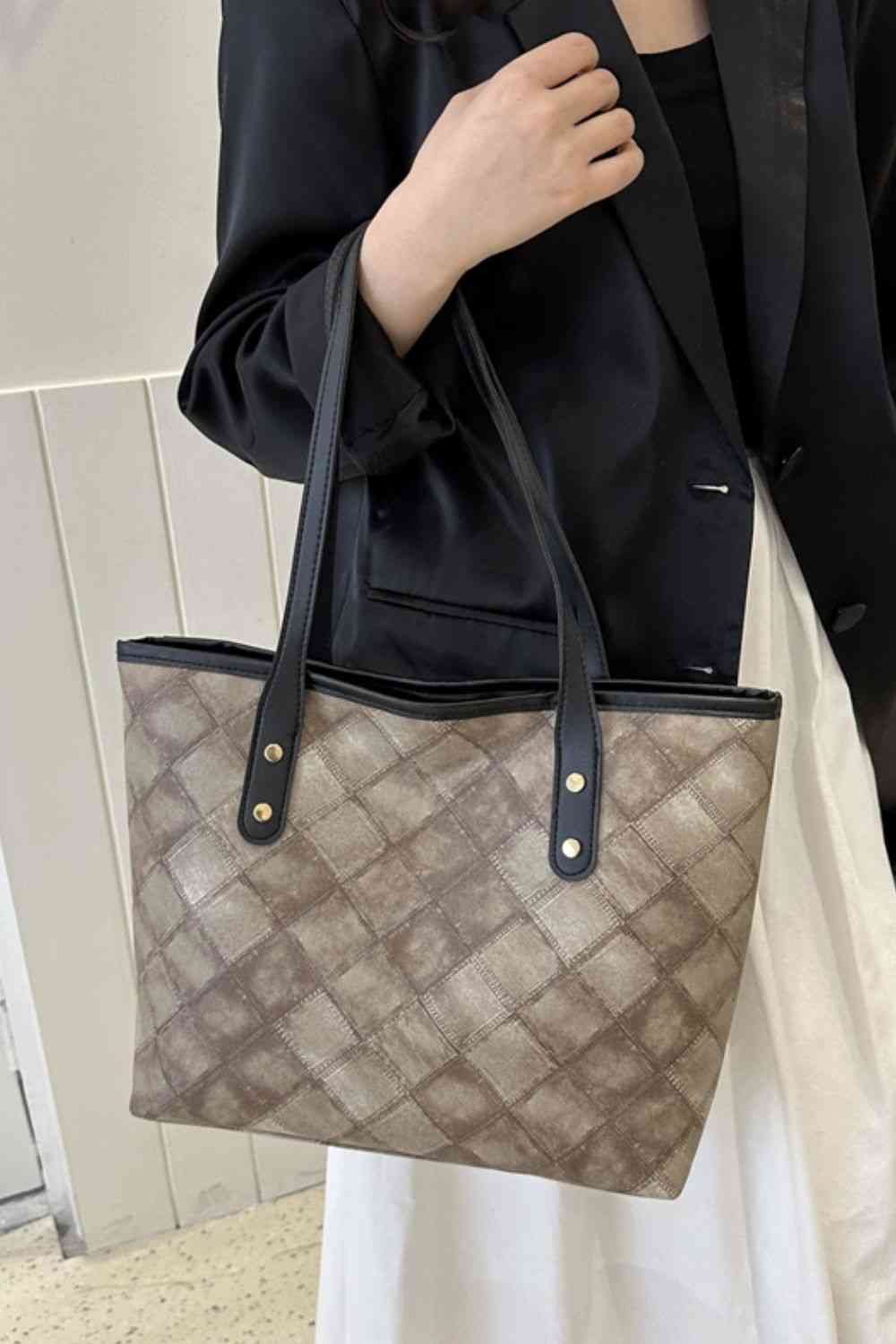 Plaid PU Leather Tote Bag - Just Enuff Sexy