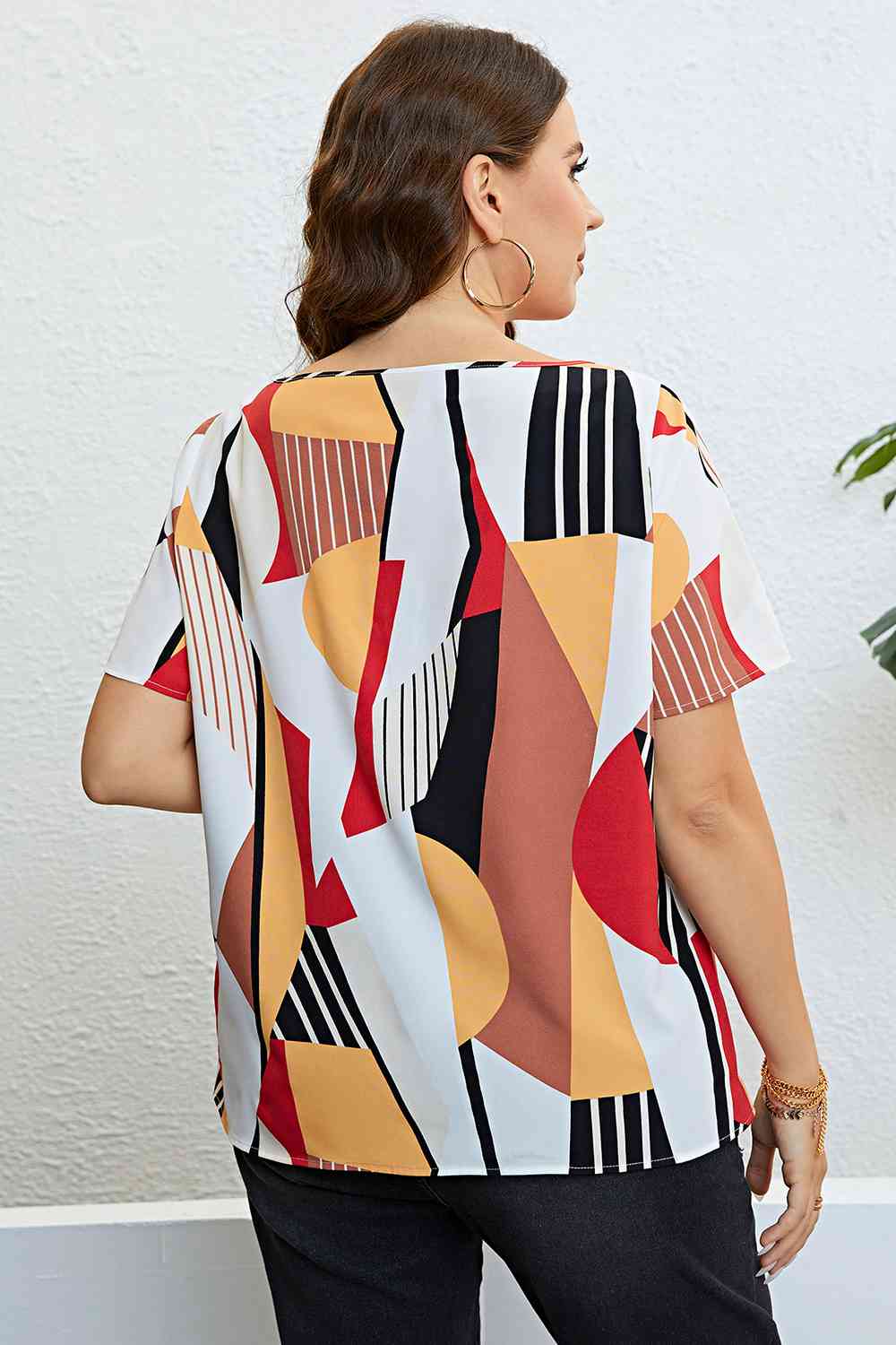 Plus Size Cutout Short Sleeve Blouse - Just Enuff Sexy