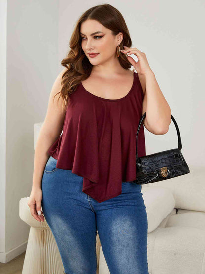 Plus Size Double-Strap Scoop Neck Cami - Just Enuff Sexy