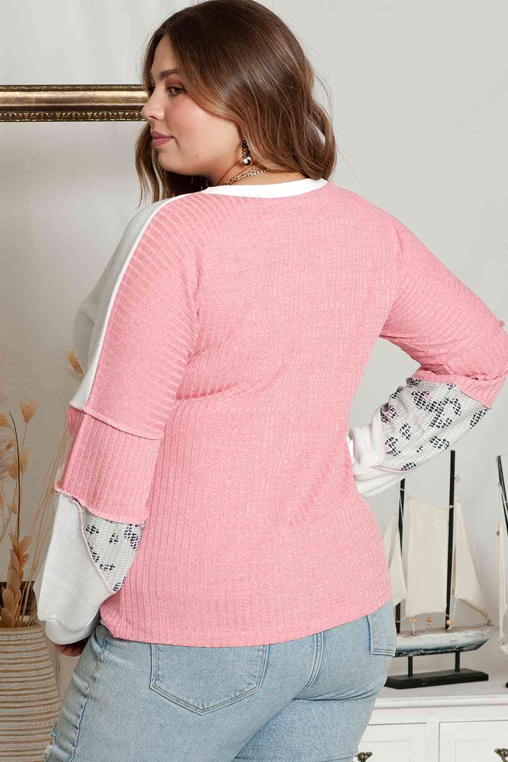 Plus Size Out Seamed Splicing Sweatshirt - Just Enuff Sexy
