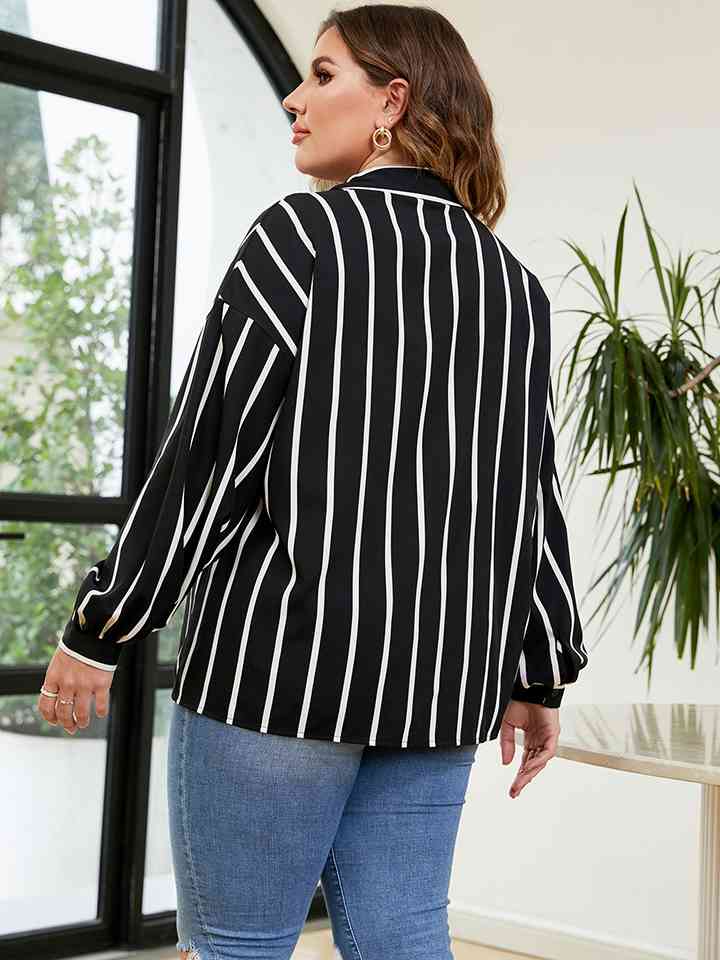 Plus Size Striped Shirt - Just Enuff Sexy