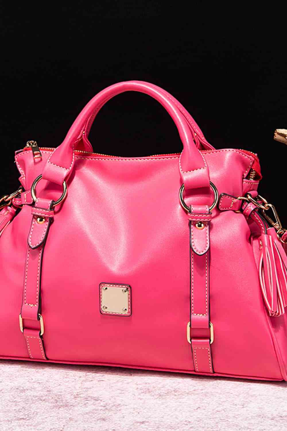 PU Leather Handbag with Tassels - Just Enuff Sexy