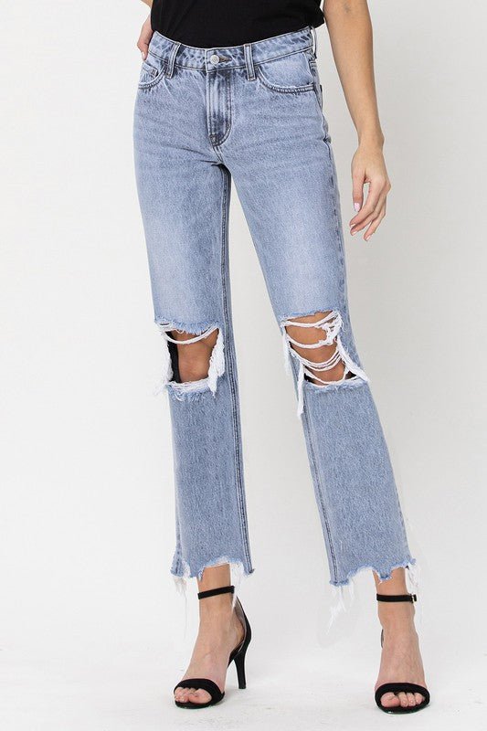 Super High Rise 90's Straight Crop Jeans - Just Enuff Sexy