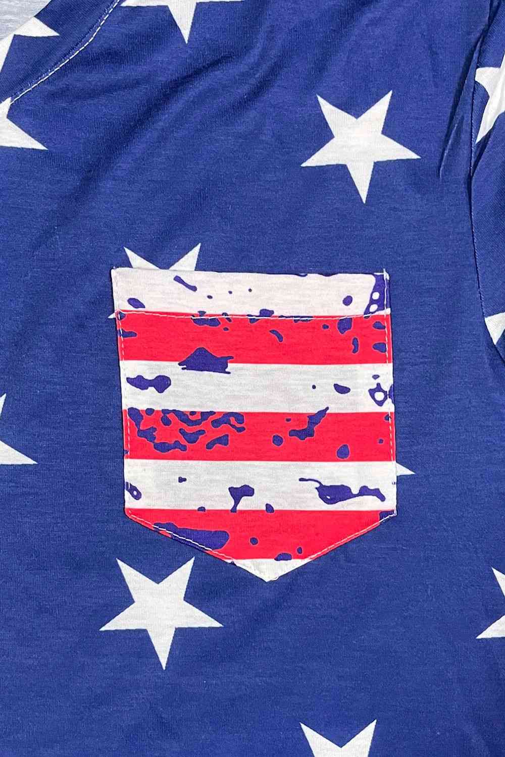V-Neck Short Sleeve US Flag T-Shirt - Just Enuff Sexy