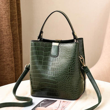Women Crocodile Pattern Shoulder/Messenger Handbag - Just Enuff Sexy