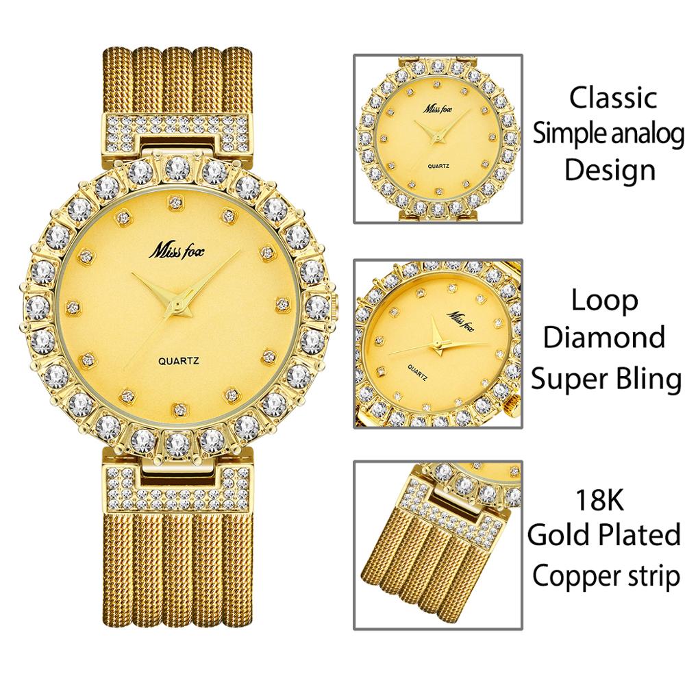 Women's MISSFOX Luxury Waterproof Brand Lab Diamond Quartz Watch - Just Enuff Sexy