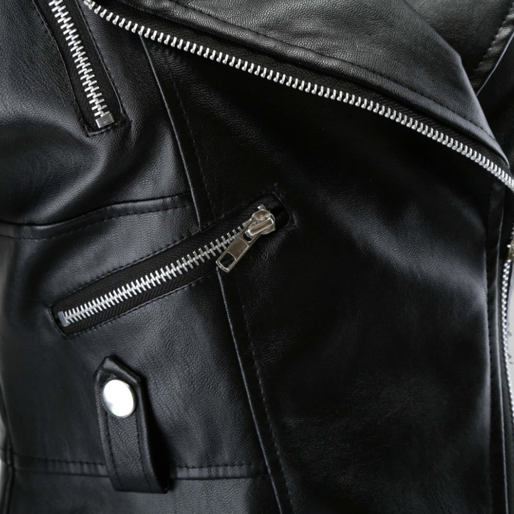 Women's PU Leather Long Sleeve Swallowtail Jacket - Just Enuff Sexy